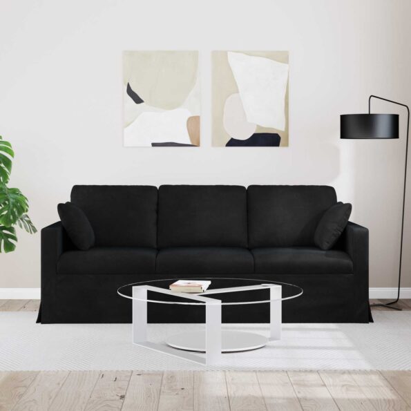 vidaXL Pohovka Čierna 198 x 78 x 80 cm Zamat – Obrázok 3