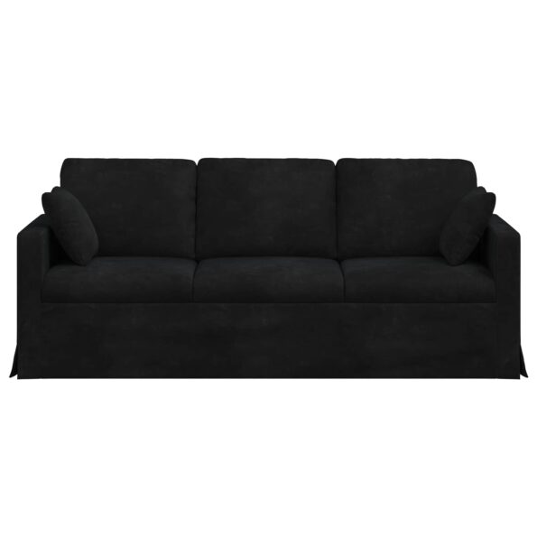vidaXL Pohovka Čierna 198 x 78 x 80 cm Zamat – Obrázok 4