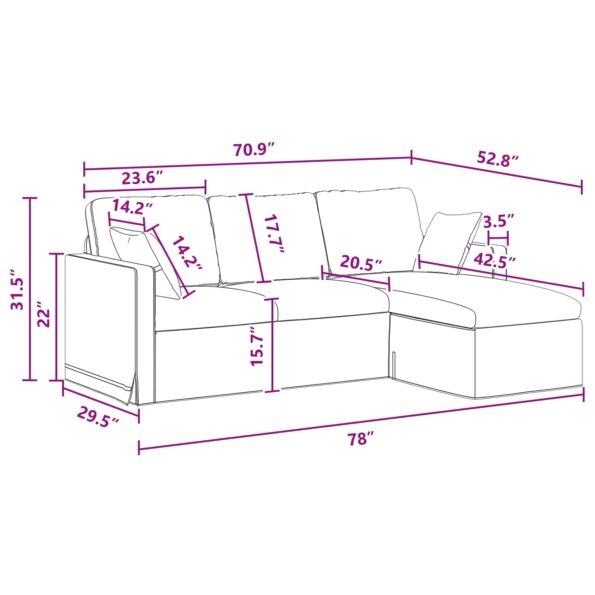 vidaXL Pohovka Tmavo šedá – Obrázok 11