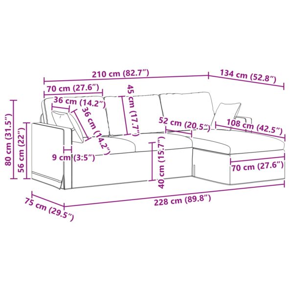 vidaXL Pohovka Víno červené – Obrázok 10