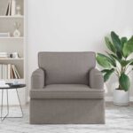 vidaXL Pohovka 60cm Sivohnedá Kov – Obrázok 3