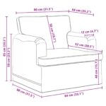 vidaXL Pohovka 60cm Sivohnedá Kov – Obrázok 9