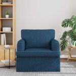 vidaXL Pohovka 60cm Modrá Kov – Obrázok 3