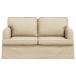 vidaXL Pohovka Krémová 142 x 80 x 85 cm Kov – Obrázok 4