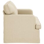 vidaXL Pohovka Krémová 142 x 80 x 85 cm Kov – Obrázok 5