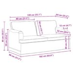 vidaXL Pohovka 140cm Čierna Kov – Obrázok 9