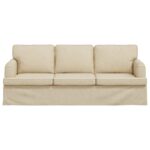 vidaXL Pohovka Krémová 142 x 80 x 85 cm Kov – Obrázok 4