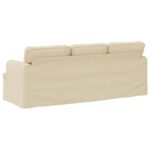 vidaXL Pohovka Krémová 142 x 80 x 85 cm Kov – Obrázok 6