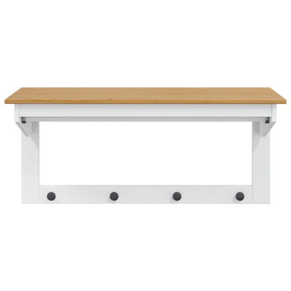 vidaXL Vešiak Biela a medová hnedá 90 x 35 x 41.5 cm – Obrázok 4