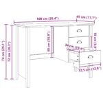 vidaXL Stôl s priehradkami so zásuvkou Biela 100 x 45 x 74 cm – Obrázok 9