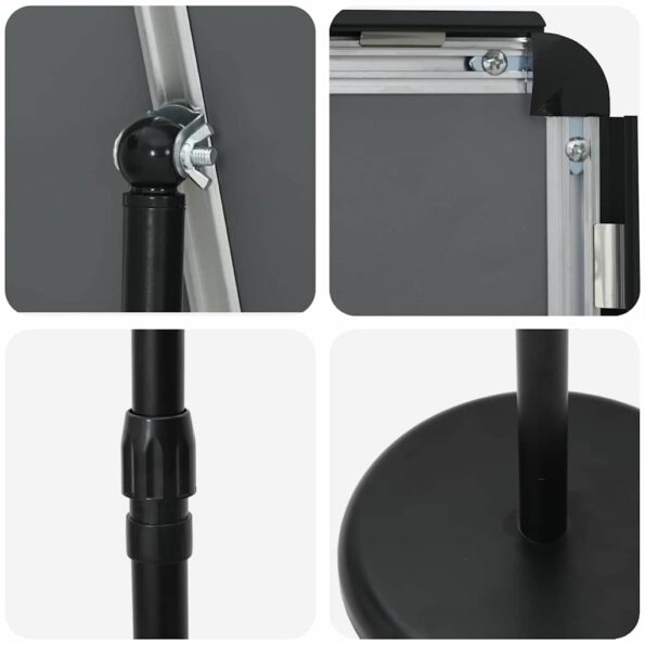 vidaXL Stánky na výstavy Čierna 25 x 25 x 125 cm Hliník – Obrázok 10