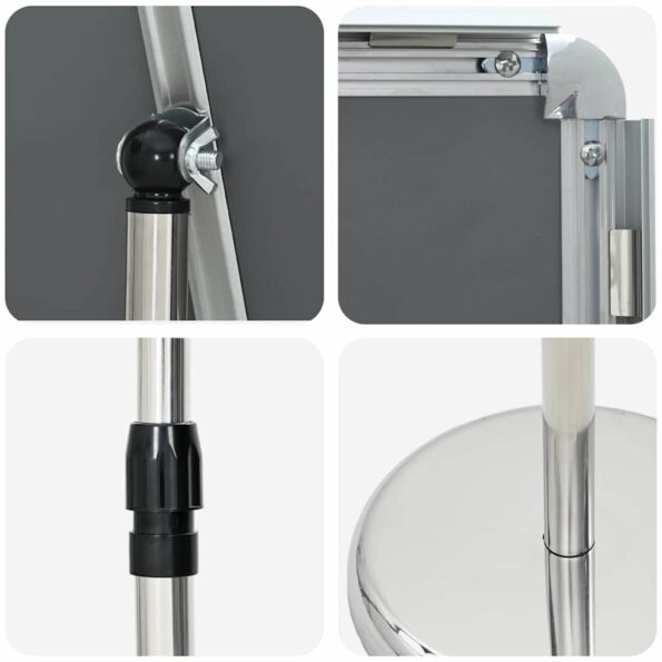 vidaXL Stánky na výstavy Strieborná 25 x 25 x 125 cm Hliník – Obrázok 10