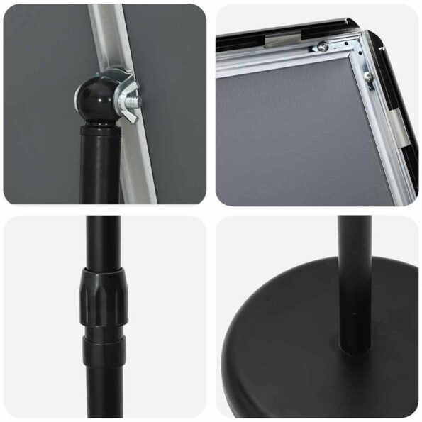 vidaXL Stánky na výstavy Čierna 25 x 25 x 125 cm Hliník – Obrázok 10