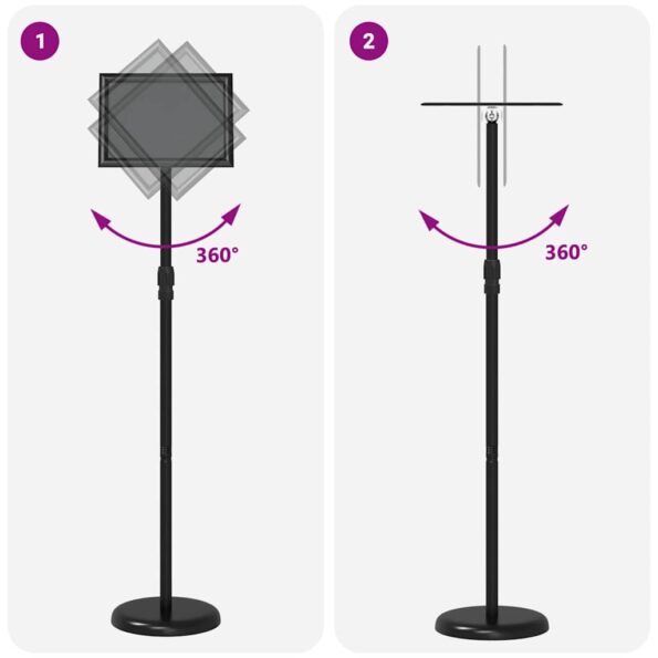 vidaXL Stánky na výstavy Čierna 25 x 25 x 125 cm Hliník – Obrázok 11