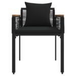 vidaXL Záhradný nábytok s vankúšom 4 pcs Čierna PE ratan – Obrázok 9