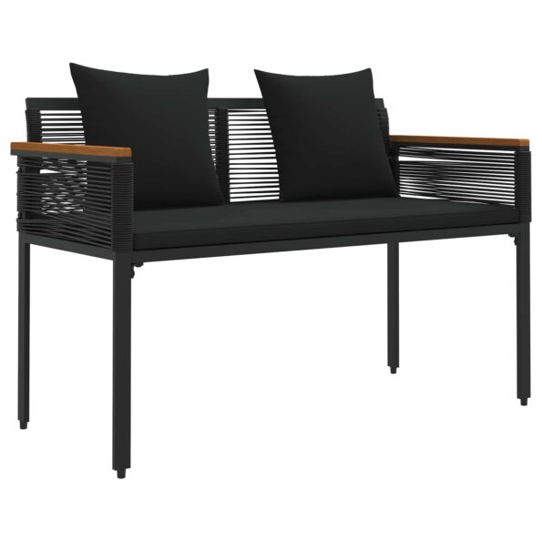 vidaXL Vonkajšia lavička Čierna 117 x 54 x 74.5 cm polyratan – Obrázok 2