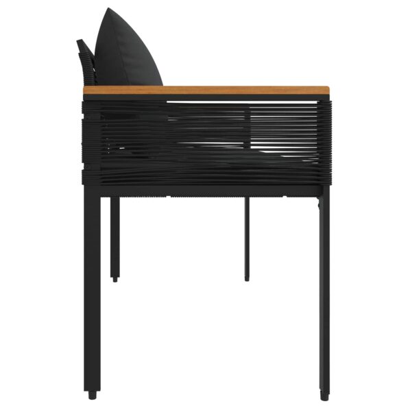 vidaXL Vonkajšia lavička Čierna 117 x 54 x 74.5 cm polyratan – Obrázok 6