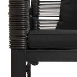 vidaXL Vonkajšia lavička Čierna 117 x 54 x 74.5 cm polyratan – Obrázok 8