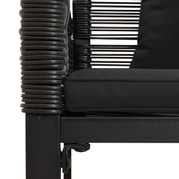 vidaXL Vonkajšia lavička Čierna 117 x 54 x 74.5 cm polyratan – Obrázok 8