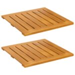 vidaXL Kúpeľňová predložka Jednofarebný Hnedá 50 x 50 cm drevo – Obrázok 2