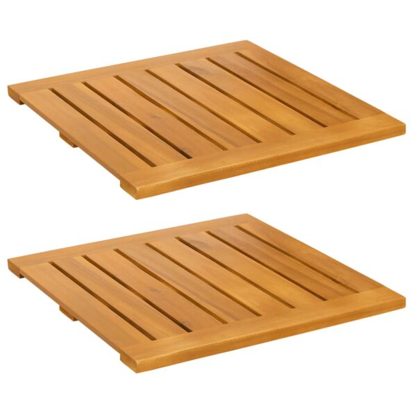 vidaXL Kúpeľňová predložka Jednofarebný Hnedá 50 x 50 cm drevo – Obrázok 2