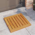 vidaXL Kúpeľňová predložka Jednofarebný Hnedá 50 x 50 cm drevo – Obrázok 3