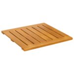 vidaXL Kúpeľňová predložka Jednofarebný Hnedá 50 x 50 cm drevo – Obrázok 4