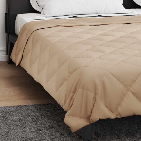 vidaXL Letná prikrývka Sivohnedá 220 x 200 cm Mikrovlákno – Obrázok 4