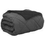 vidaXL Letná prikrývka Čierna a antracit 200 x 200 cm Mikrovlákno – Obrázok 2