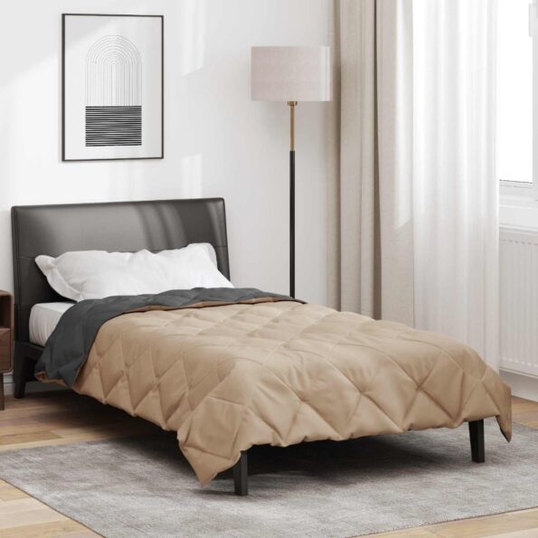 vidaXL Prikrývka na celý rok Antracitová a taupe 200 x 140 cm – Obrázok 4