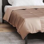 vidaXL Prikrývka na celý rok Zlatá 155 x 220 cm Satén a mikrovlákno – Obrázok 4