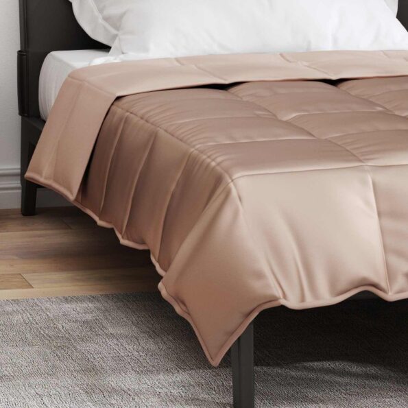 vidaXL Prikrývka na celý rok Zlatá 155 x 220 cm Satén a mikrovlákno – Obrázok 4