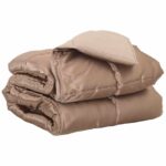 vidaXL Prikrývka na celý rok Zlatá 200 x 200 cm Satén a mikrovlákno – Obrázok 2