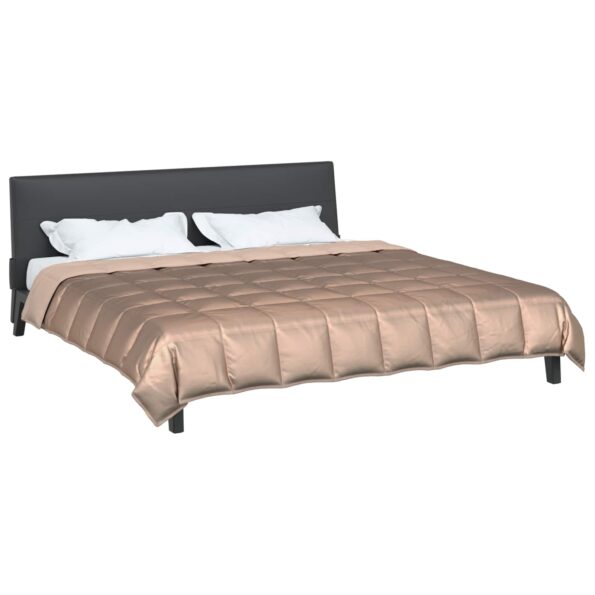 vidaXL Prikrývka na celý rok Zlatá 200 x 200 cm Satén a mikrovlákno – Obrázok 3