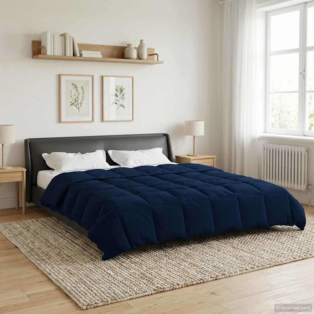 42025968_1.jpg vidaXL Letná prikrývka Šnurovaný Tmavomodrá 200 x 200 cm Mikrovlákno – Obrázok 1
