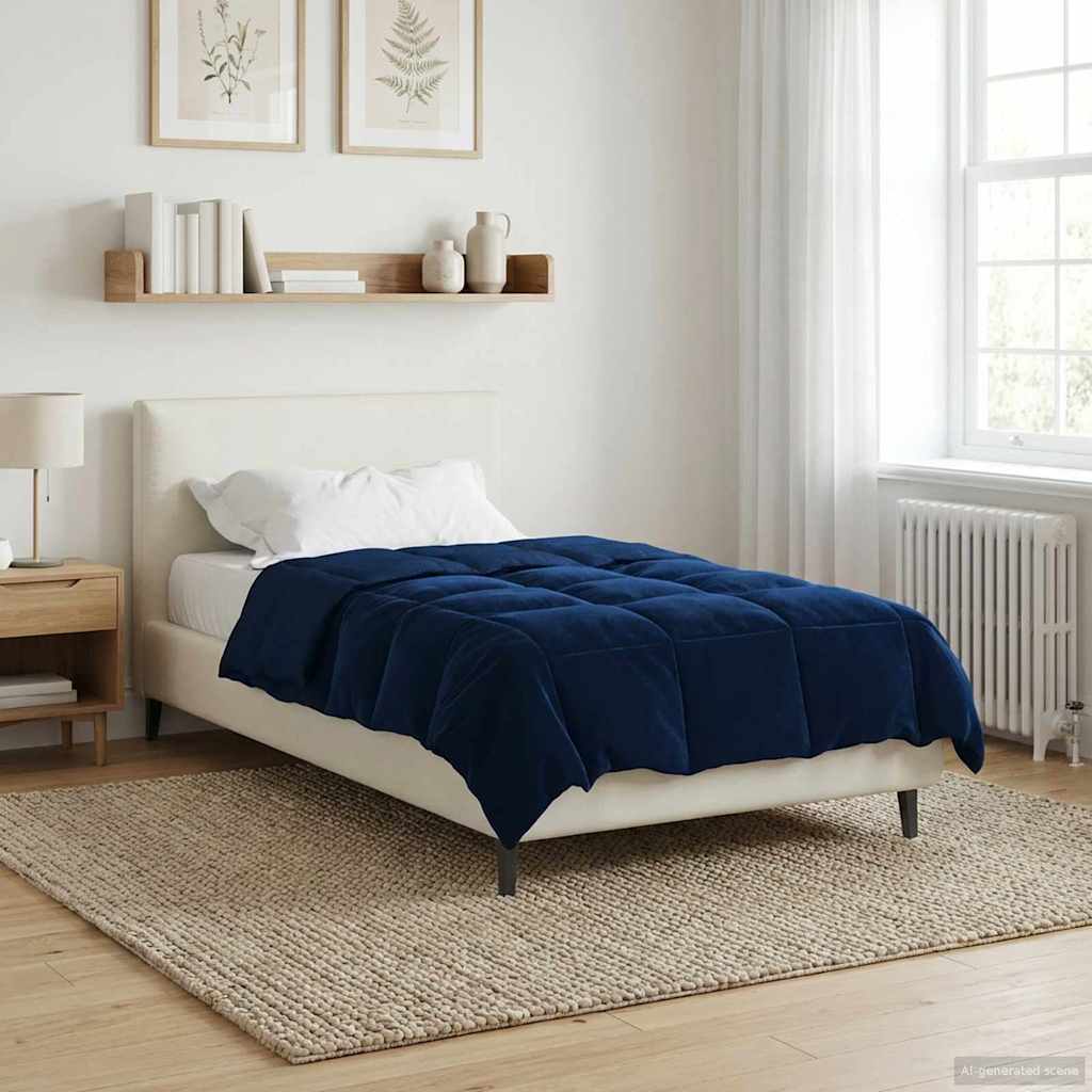 42025971_1.jpg vidaXL Letná prikrývka Šnurovaný Tmavomodrá 140 x 220 cm Mikrovlákno – Obrázok 1