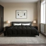 vidaXL Zimný prehoz Šnurovaný Čierna 220 x 240 cm Mikrovlákno – Obrázok 4