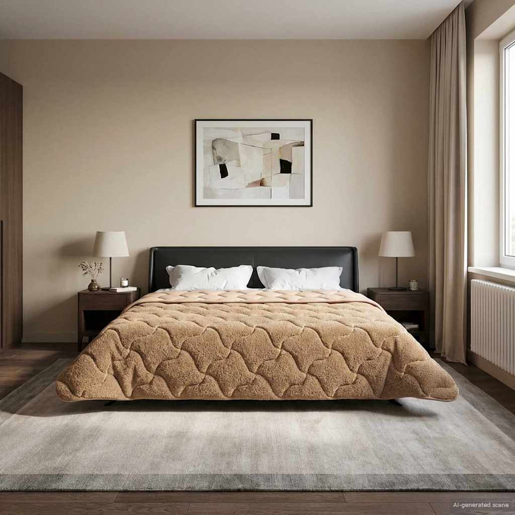 42026213_1.jpg vidaXL Letná prikrývka Šnurovaný Sivohnedá 200 x 220 cm – Obrázok 1