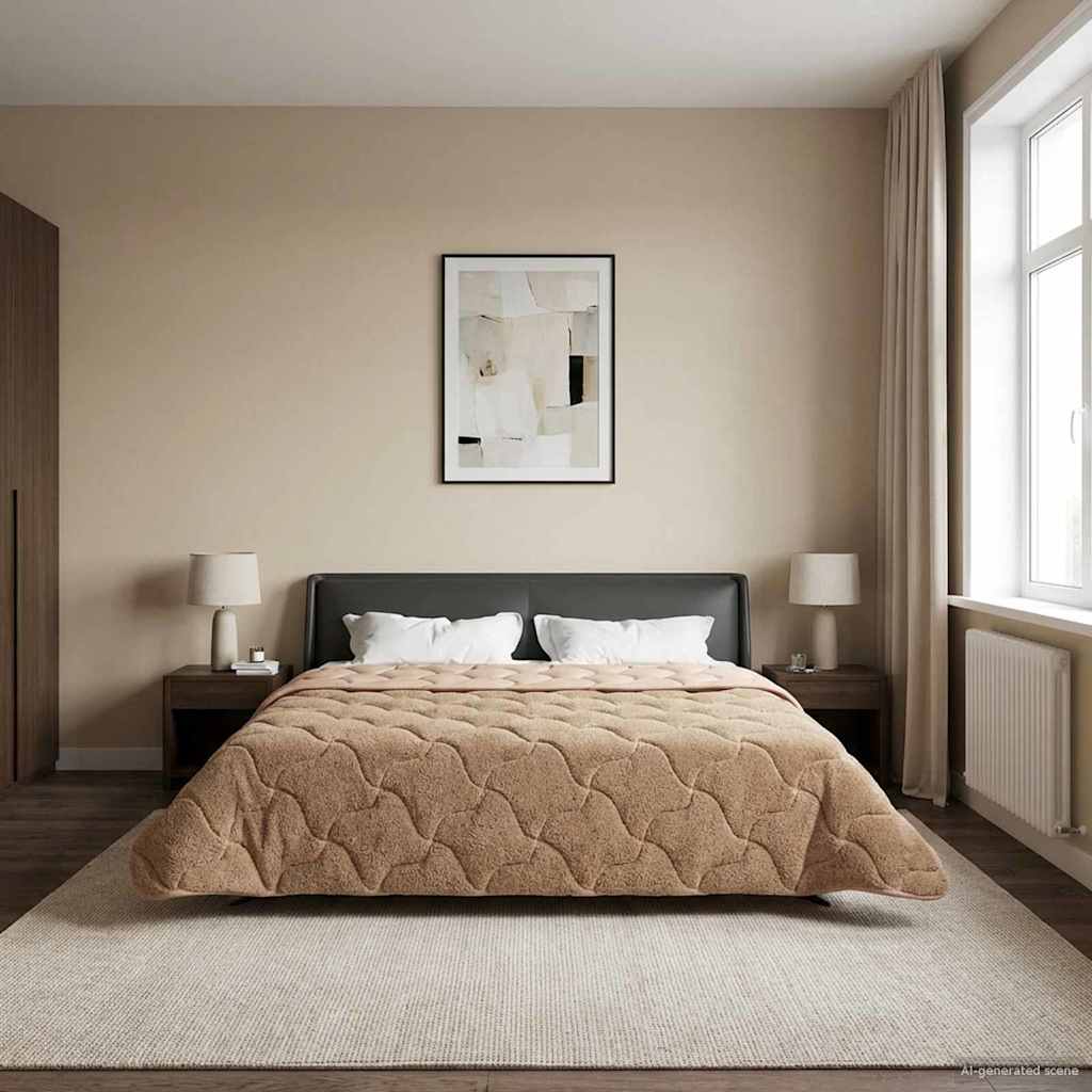42026215_1.jpg vidaXL Letná prikrývka Šnurovaný Sivohnedá 220 x 260 cm – Obrázok 1