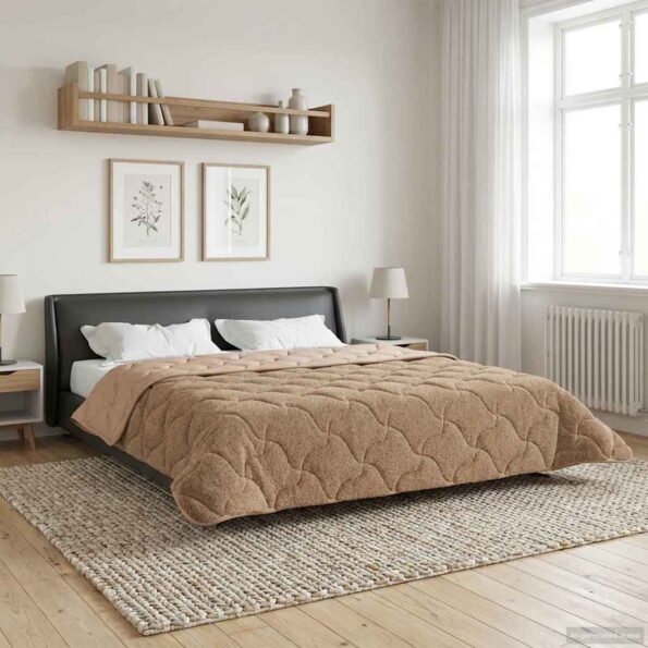 vidaXL Letná prikrývka Šnurovaný Sivohnedá 220 x 260 cm – Obrázok 4