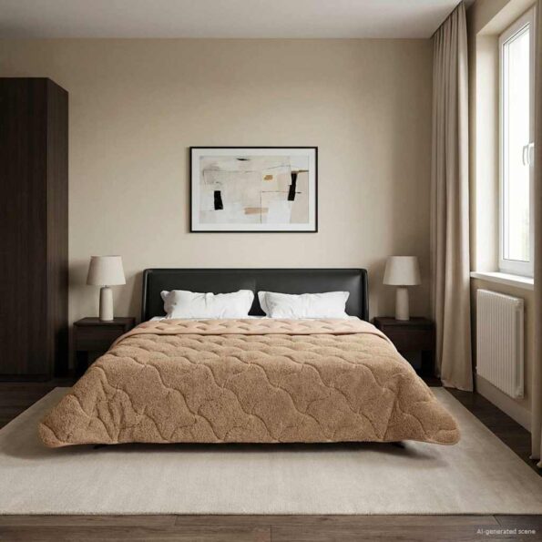 vidaXL Letná prikrývka Šnurovaný Sivohnedá 240 x 260 cm – Obrázok 4