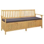 vidaXL Úložná lavička s vankúšom s úložiskom s dverami
