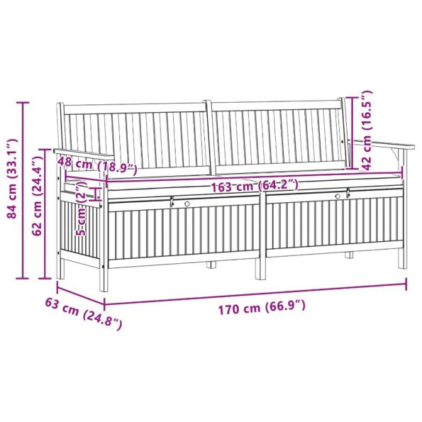 vidaXL Úložná lavička s vankúšom s úložiskom s dverami – Obrázok 8