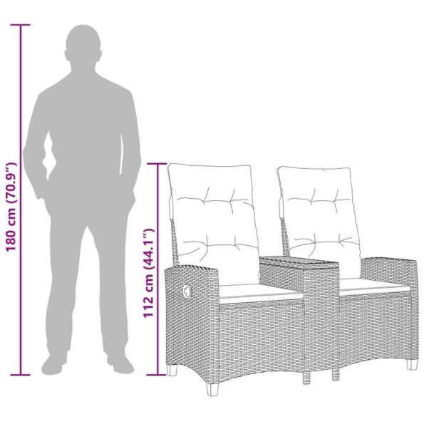 vidaXL Hojdačka s tabletou Šedá a námornícká modrá 126 x 65 x 112 cm – Obrázok 10