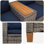 vidaXL Hojdačka s tabletou Šedá a námornícká modrá 126 x 65 x 112 cm – Obrázok 5