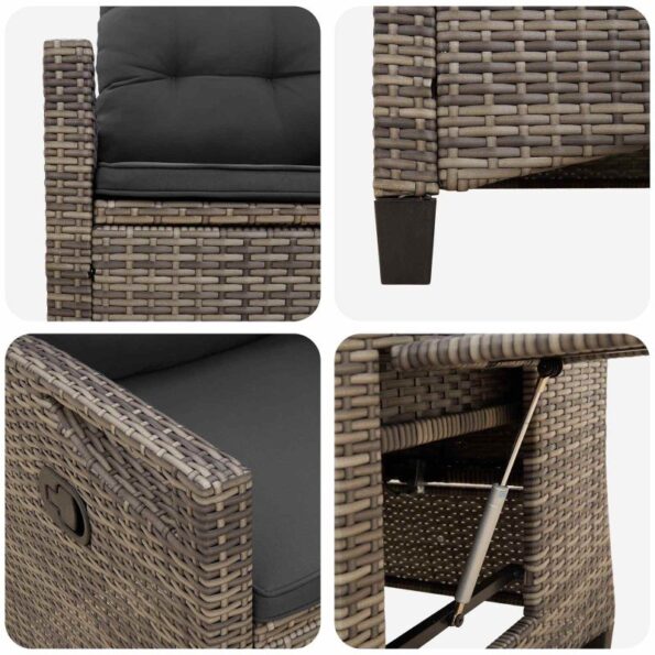 vidaXL Záhradné lehátka 56 x 60 x 112 cm oceľ – Obrázok 8