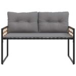 vidaXL Záhradný nábytok s vankúšom 4 pcs Svetlosivá – Obrázok 10