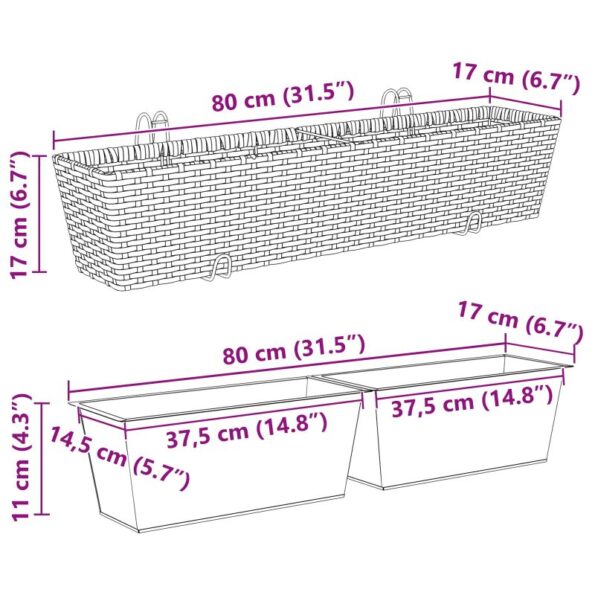 vidaXL Zábradlie Kov – Obrázok 9