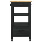 vidaXL Kuchynský vozík Jednofarebný Čierna – Obrázok 5