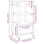 vidaXL Kuchynský vozík Jednofarebný Čierna – Obrázok 9